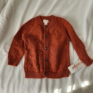 Cat & Jack Bobble Cardigan NWT baby size 6-9 month orange button down sweater